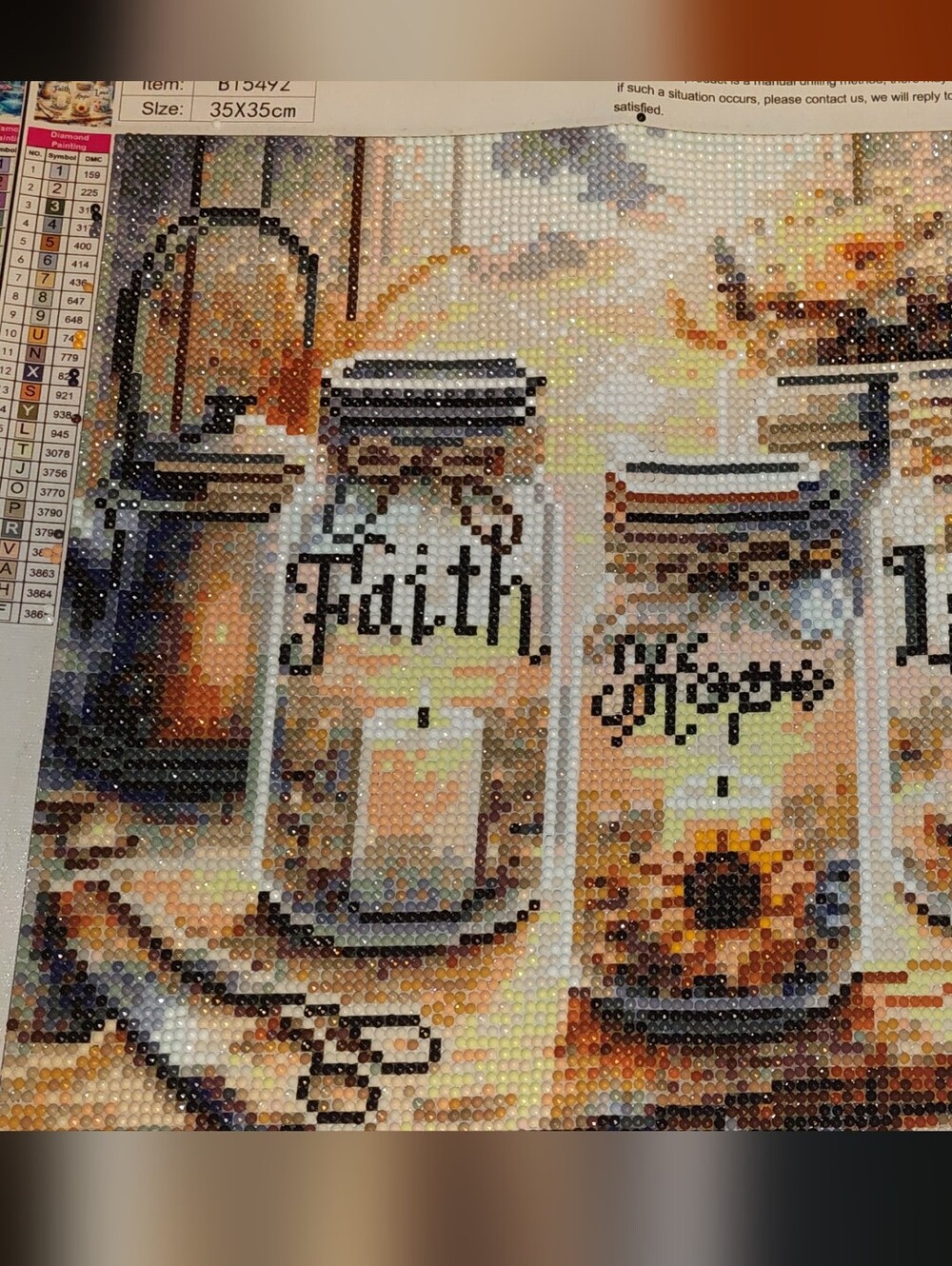 Diamond Art Canvas Panel - 'Faith' Jar Candle Design in Warm Neutrals
